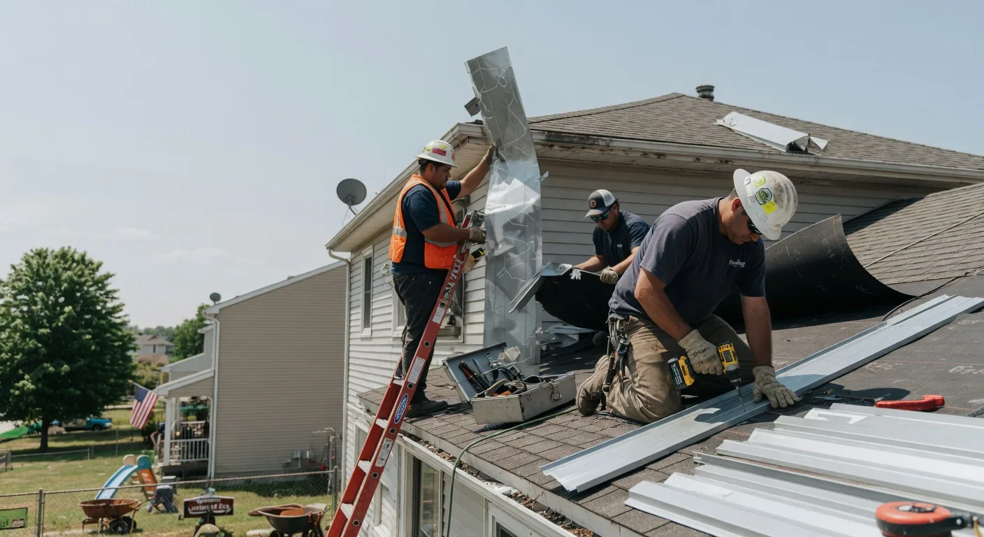 Storm Damage Metal Roof Repair in East Orleans, MA
